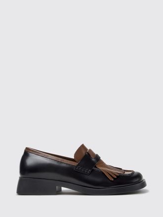 Camper Twins Leather Penny Loafers with Two-Tone Design and Fringes