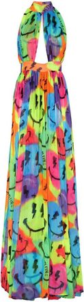 Philipp Plein Chiffon Lange Jurk Smile - Dames - Avondkleed - Veelkleurig - S - Chiffon - Kleedjes