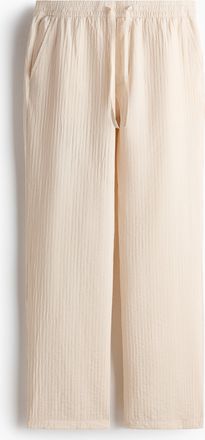 H&M Hose aus Strukturstoff in Relaxed Fit - Weiss