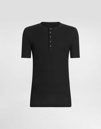 Dolce & Gabbana Cotton T-shirt - Man T-shirts And Polos Black Cotton 46