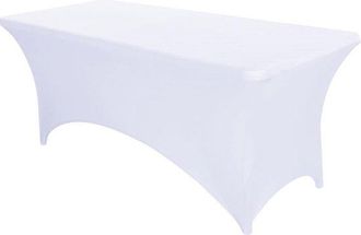 OEM Confezione Da 1 - Tovaglia Elasticizzata - Tovaglia Rettangolare Bianca - Tovaglia Pieghevole - Tovaglia Rettangolare Elastica - Adatta Per Feste, Mat
