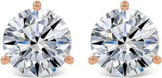 Tilla 14kt ros&eacute;gouden oorringen met diamant - Roze