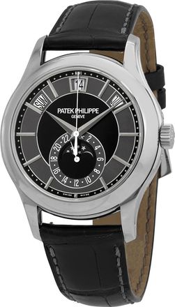 Patek Philippe Pre-owned Patek Philippe Complications Matt Black and Slate Grey Dial Mens Watch 5205G-010