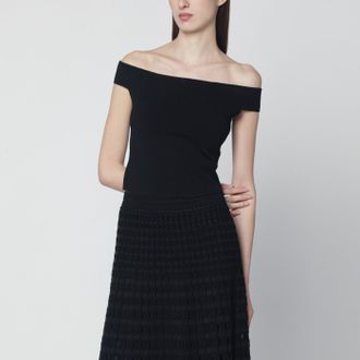 SIMKHAI Black rayon-blend top