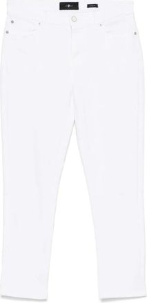 7 For All Mankind Witte Josefina Soleil Denim Broek - Dames - Cropped Jeans - Wit - W26 - Denim - Jeans