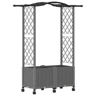 vidaXL Cama Elevada Con Trellis Y Techo Gris Claro 125 X 40 X 144 Cm Vidaxl