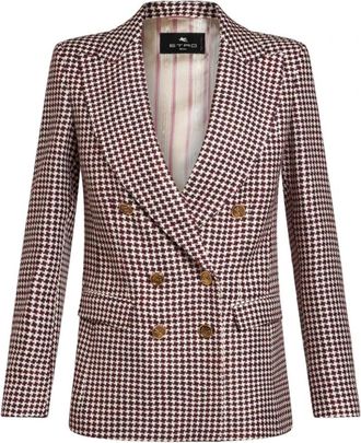 Etro Multi-Color Jas MR S9800 Stijl - Dames - Blazers - Bruin - XS - Wol - Jassen