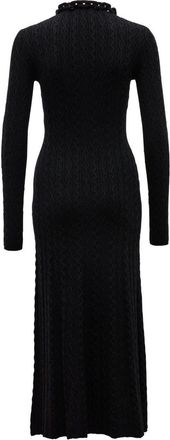 Paco Rabanne Womens Midi Dress Black Wool