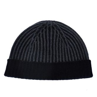 04651/ Beanie met omslag - Heren - Accessoires - Blauw - Maat: ONE Size