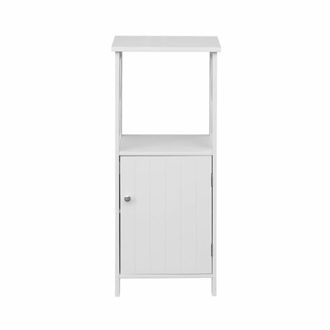 Mobili Rebecca Armario de ba&ntilde;o con 1 puerta y 1 estante en mdf blanco