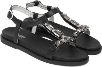 Nero Giardini Jeweled T-Strap Sandal in Black at Nordstrom, Size 6Us