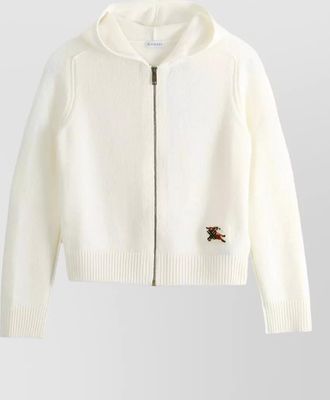 Burberry cashmere hooded zip-up cardigan