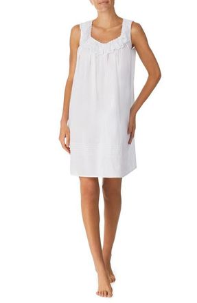 Eileen West Short Cotton Lawn Chemise in White at Nordstrom, Size X-Small
