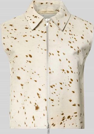 Sams&oslash;e & Sams&oslash;e Lederweste mit Zweiwege-Rei&szlig;verschluss Modell LYLO in Ecru, Gr&ouml;&szlig;e XL