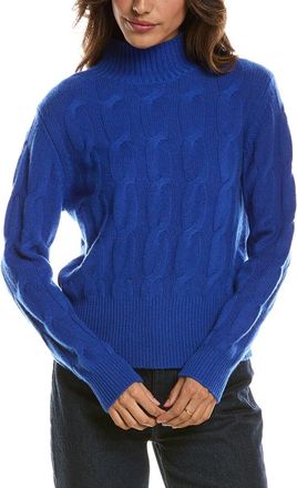 Fort&eacute; Cashmere Cable Mock Neck 100% Cashmere Sweater