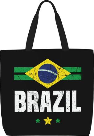 Generic Women Handbag Brazil Flag Travel Tote Bag Lightweight Fashion Shopping Bags, For Holiday, Swim, Gym, Christmas, Birthday