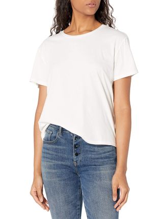 Nudie Jeans womens T-shirt T Shirt, Off White, Medium US