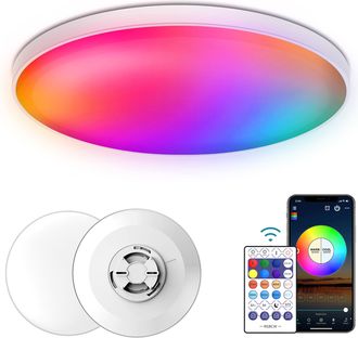 OEM L&aacute;mpara De Techo Rgb Inteligente De 30 W, Con Funci&oacute;n De Atenuaci&oacute;n, 220 V, Wi-fi + Bluetooth 2.4ghz, Control Remoto, Micr&oacute;fono Y Reproductor De M&uacute;sic