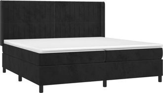 vidaXL Vidaxl - Cama Box Spring Colch&oacute;n Y Led Terciopelo Negro 200x200 Cm