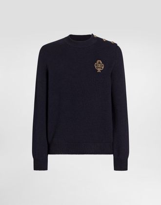 Dolce & Gabbana Smooth Knit Pullover - Man Sweaters And Cardigans Blue 52
