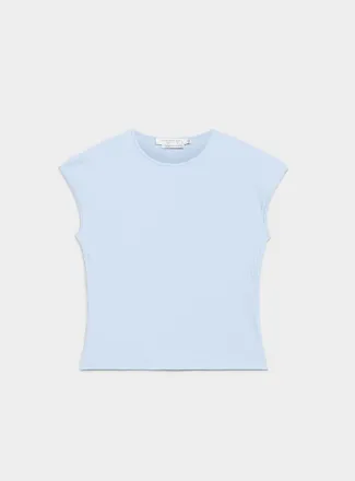 Contemporaine Womens Cap-sleeve fitted ribbed T-shirt