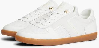 Tommy Hilfiger Womens Tribeca Leather-Mix Skater Sneaker - Ecru - US 6.5 / EU 37