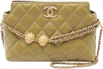 Chanel Pre-owned Quilted Lambskin Shoulder Bag - Dames - Vintage Schoudertas - Groen - ONE Size - Leer - Vintage