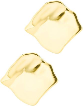 Sterling Forever 14K Gold Vivien Molten Square Statement Stud Earrings