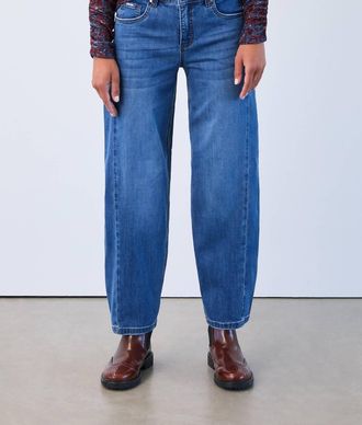 FDJ Girlfriend Barrel Ankle Jean In Blue