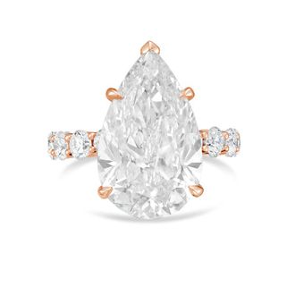 Diana M. Jewels 18kt rose gold 5ct lab grown Pear Diamond Pav&eacute; Band Ring