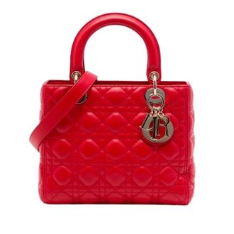 Dior Pre-owned Lady Dior Handbag - Dames - Pre-owned - Rood - Maat: ONE Size