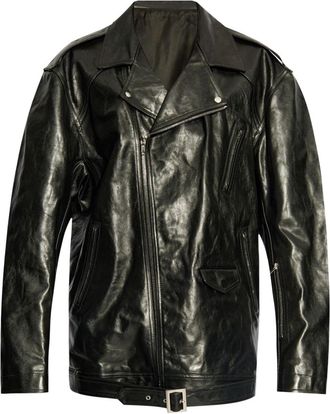 Rick Owens elongated biker jacket - men - Calf Leather - OS - Black