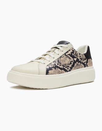 FitFlop Womens Fitflop RTG Lace Up Leather Womens Hazy Taupe/Black Trainers - White - Size: 8