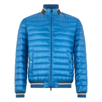 Herno Winter Jackets, male, Blue, Size: XL Padded Jacket with Zip and Collar