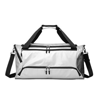 Generic Compatible For Travel Duffel Handbag Dry Wet Outdoor Business Trip Short Distance Shoulder Bag Large Fitness Gym Yoga Sports Luggage Tote Pack(Silvery