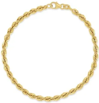 Bony Levy Mens 14K Gold Rope Chain Bracelet in 14K Yellow Gold at Nordstrom, Size 8