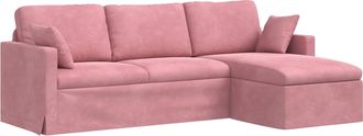 vidaXL Sof&aacute; Rosa 228 X 134 X 80 Cm Terciopelo Vidaxl