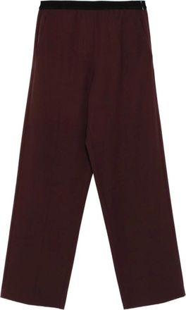 Alysi Broek van scheerwol met elastische tailleband - Dames - Broeken - Paars - Maat: S Wol