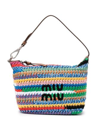 Miu Miu colour-block crochet mini bag - women - Other Materials - OS - Brown