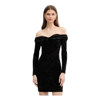 Guess Vestido de Terciopelo Bardot - Dresses - Mujer - Negro - XS