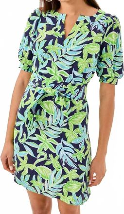 Lilly Pulitzer Olivine Short Sleeve Dress In Sapphire Pool Tropical Tango