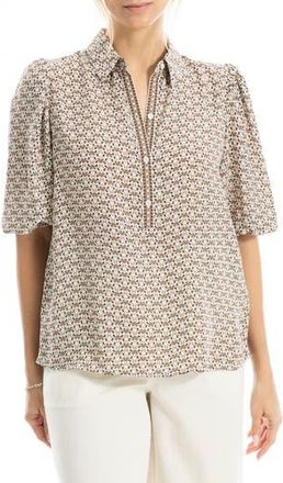 Max Studio Elbow Sleeve Top in Seamist/Acorn Sm Petal at Nordstrom Rack, Size X-Large