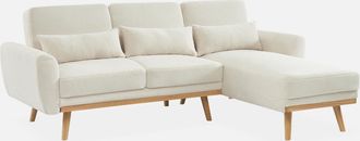 Sweeek Sweeek - Sof&aacute; Cama Con Revestimiento De Borreguito De 3 Plazas, Oskar Borreguito, Blanco, 225x160x85 Cm