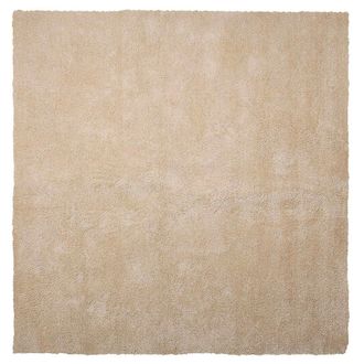 Beliani Alfombra De Pelo Largo Beige Claro 200 X 200 Cm Moderna Cuadrada Demre