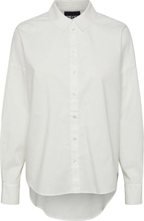 Pieces Womens Pctanne Ls Loose Shirt Noos Blouse, Cloud Dancer, S