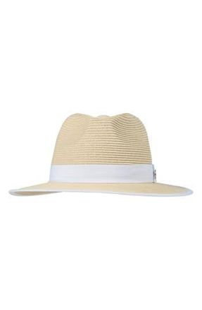 Bruno Magli Ribbon Trim Fedora in Natural at Nordstrom Rack