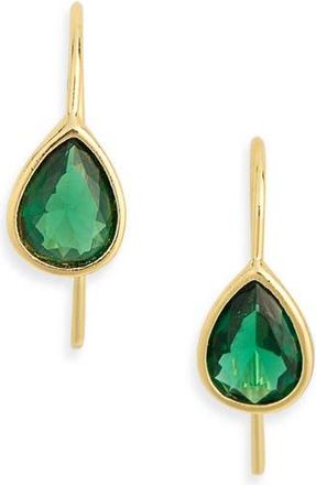 Nordstrom Rack Cubic Zirconia Pear-Shaped Drop Earrings in Emerald- Gold at Nordstrom Rack