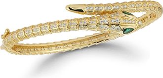 Chloe and Madison Snake Cubic Zirconia Pav&eacute; Bypass Bangle Bracelet in Gold at Nordstrom Rack