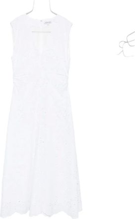 Veronica Beard Abito smanicato Aven midi - Bianco