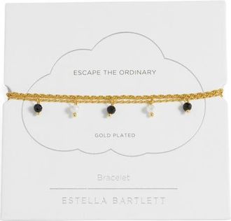 Estella Bartlett Crystal Double Strand Bracelet in Gold at Nordstrom
